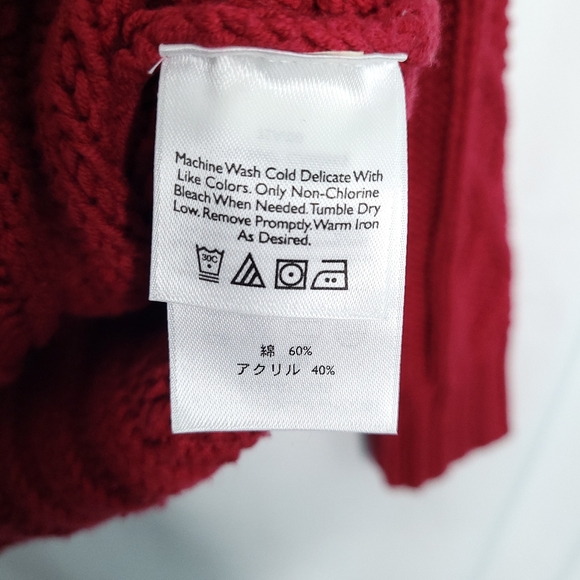 EDDIE BAUER Shawl Collar Chunky Cable Knit Sweater Women's SMALL - Picture 10 of 12